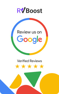 Customer tapping NFC to buy review card and leave 5-star Google rating